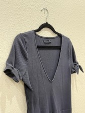 Abercrombie & Fitch Charcoal Ribbed Skater Mini Dress LT picture