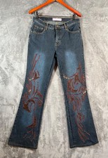 Vintage Sassy Thai Jeans Womens 8 30x32 Boot Cut Velvet Sequin Embellished Y2K picture