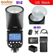 Godox V1-C 2.4G TTL Round Head Camera Flash Speedlite for Canon+AK-R11 Dome kit picture