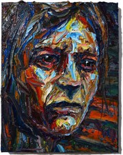 PORTRAIT OIL█PAINTING█VINTAGE█exPRESSIONISt█ART█SIGNED ABSTRACT ORIGINAL IMPASTO picture