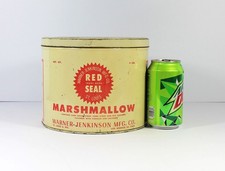 Antique ST. LOUIS MARSHMALLOW TIN Missouri Warner-Jenkinson Red Seal Advertising picture