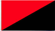 3x5FT Solid Red and Black Anarchy Anarchist Flag Dorm Man Cave Protest 100D picture