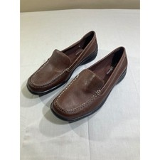 Jenny Buchanan Brown Leather Slip On Loafers Womens Comfort Shoes Size 9 picture