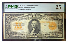 1922 US Gold Certificate $20 FR#1187 PMG 25 Very Fine Detail Minor Stain picture
