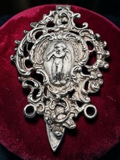 Antique Victorian 800 Silver Angel Blowing Trumpet Chatelaine Clip picture