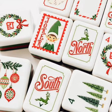 Dear Santa Mahjong Tile Set American Mahjong 160 Tiles Free storage Bag- picture
