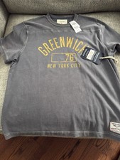 Abercrombie & Fitch Men’s Premium Heavyweight Archive Tee Blue/Gray Size Large picture