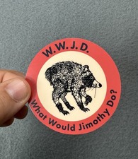 Jimothy Raccoon Waterproof Sticker Vinyl Sticker Round 2.25 Inch Laptop Decal picture