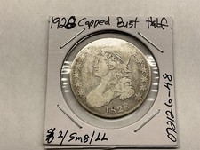 1828 Capped Bust 89% Silver Half-Dollar w/Sq Base 2, SM 8,  Lg Lts, 072426 48ie picture