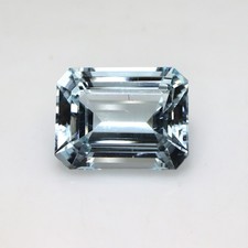 12.9 Ct AQUAMARINE Emerald Cut Stone, AAA Grade HIGH QUALITY Loose Stone Gift picture