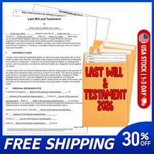 2026 3 Pack Last Will and Testament Kit: Blank Legal Last Will Testament Forms, picture