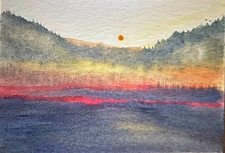 AUTUMN DELIGHT - ORIGINAL 100% HAND PAINTED NATURE ACEO WARETCOLOR PAINTING picture