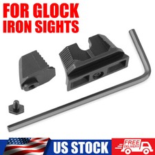 Pair Stainless Steel Co-Witness Height Front & Rear Sights For Glock 17 19 22 23 picture