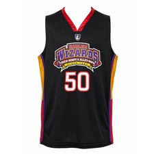 Harlem Wizards Basketball Jersey Mens 2XL Black 50 Anniversary Streetwear picture