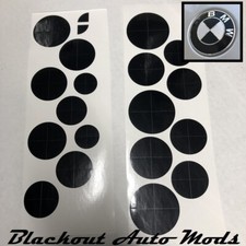 Gloss Black Vinyl BMW Emblem Overlay Decals Complete Kit Fits All Models picture