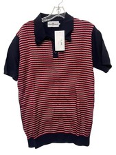 New Madcap England Harlem Big Collar Rib Stripe Mod Knit Polo Shirt picture