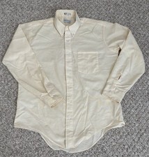 Vtg MeyersArnold Men’s 16” Cream Long Sleeve ButtonDown Collar Pocket Shirt Used picture
