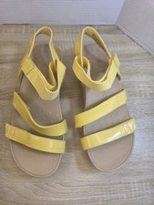 Vionic Sandals Womens Sz 10 Yellow Wedge Leather Platform Strappy Comfort Misty picture