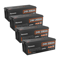 4X 24V 200Ah LiFePO4 Lithium Battery 250A BMS 5120Wh Energy For RV Marine picture