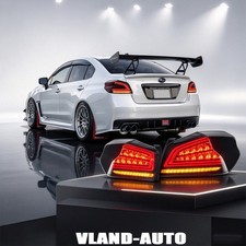 For 2015-21 Subaru WRX STI LED Tail Lights SMOKE Brake Light Sequential Assembly picture