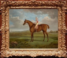 Hand Painted Classical Oil Painting Jockey on Racehorse Animal Art Vintage style picture
