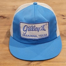 Vintage Gilley's Pasadena Texas Hat Snapback Blue Patch Urban Cowboy Honky Tonk picture