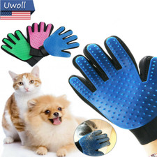 Pet Dog Cat Bath Gloves Grooming Washing Massage Fur Hair Soft Cleaning Brush US picture