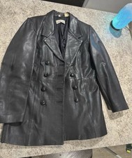 David Benjamin Vintage 100% Black Leather Jacket picture