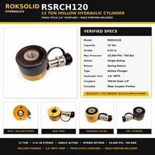 Enerpac Equivalent 12 Ton Hollow Hydraulic Cylinder 3/4-16 RS RCH120 0.31 Inch picture