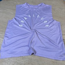 Women's Lovers of hyoumanity Workout Muscle Shirt Size XS Purple Periwinkle Run picture