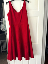 City Chic Red V-Neck Sleeveless Fit & Flare Midi Dress Plus S/16 picture