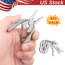Pocket Multi Tool Pliers Mini Folding Key Chain Fishing Camping Small Pliers Lot picture
