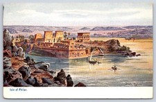 Antique Egypt Postcard ASWAN Isle of Philae Temple Complex 1907 picture