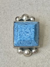 VTG SOUTHWEST Sterling Silver 925 MEXICO Pendant Granulated Turquoise picture