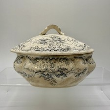 Antique HBC England Harvard Covered Trinket Dish  Ironstone English Pottery picture