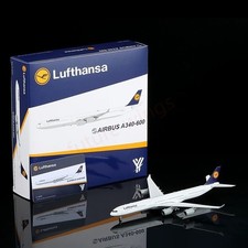 1:400 YY Wings Lufthansa Airlines A340-600 D-AIHZ D-AIHX Aircraft Model +Tractor picture