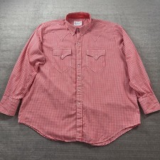 Vintage Rockmount Ranch Wear Mens 2XL  Red Gingham Pearl Snap Western Shirt picture