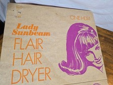 Vintage NOS Lady Sunbeam Flair Hair Bonnet Travelers Dryer w/ Box Works picture