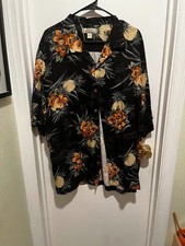 Tommy Bahama Mens XL 100% Silk Floral Hawaiian Camp Shirt Gray Green Button Up picture