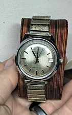 Vintage 1978 Timex Automatic Watch Date Silver Dial Water Resistant Working VTG picture