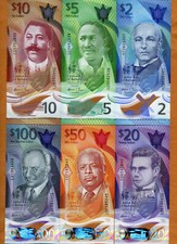 SET Barbados, $2-5-10-20-50-100, 2022-2024 P-New, Polymer, UNC New Design picture