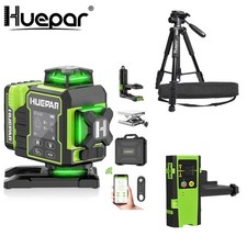 Huepar 4D self-leveling laser level with LCD display + receiver + 143 cm Tripod picture