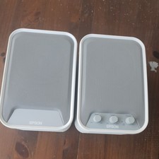 Epson ELPSP02 Active 2.0 Channel Wired Speakers White Bass Volume Control picture
