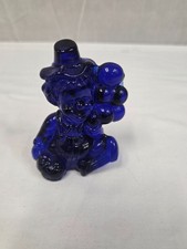 Vintage 3 5/8” Mosser Glass Lyle Cobalt Clown 1981 EUC picture