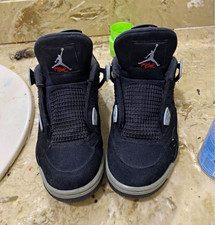 Jordan Air Jordan 4 Men's Mid Top Lace-Up Sneakers Black/Gray Athletic picture