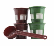4-Pack Reusable Capsules K-Cup Coffee Pod Filter + Coffee Scoop Keurig picture