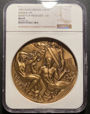 Society of Medalists Bronze Medal 1993 #126 Adam & Eve K. Worth NGC MS69 Scarce picture