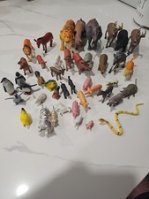 Lot Of 40+ Animal Figures Mixed Brands,  Safari, Tree House, Bear, Elephant, Vtg picture