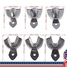 1-10pcs Dental STAINLESS STEEL Autoclavable Impression Tray S/M/L Upper/Lower US picture