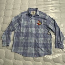 Disney Cakeworthy Flannel Little Mermaid Bubbles Purple Embroidered Plaid Sz 1X picture